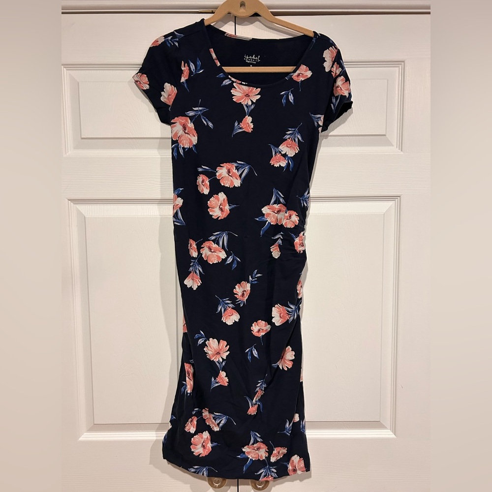 Isabel Maternity by Ingrid & Isabel Navy Floral Midi Dress